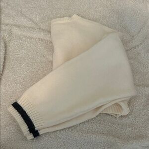 Cream Sweater with Black Trim